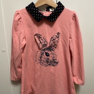 Berry & Co Pink Bunny Collar Long Sleeve Top
